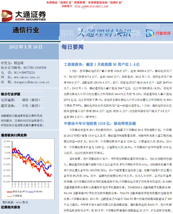 通信行業(yè)每日要聞及點(diǎn)評(píng)